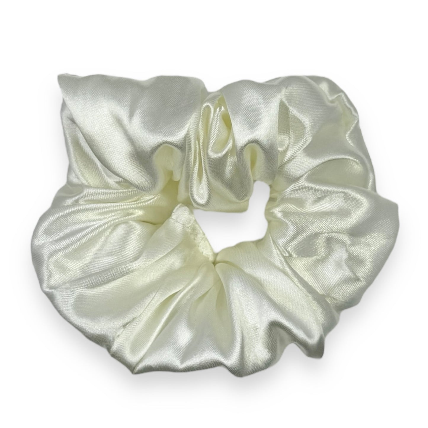 White Satin - Jumbo Scrunchie